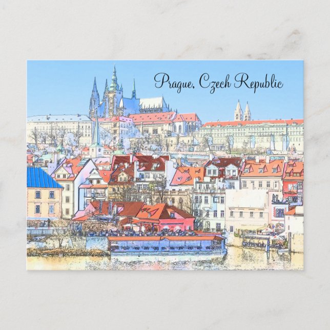 Prague in Pastel Post Card (Front)