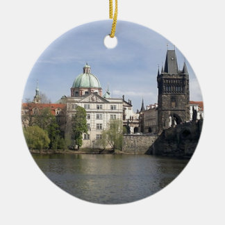 Prague in the spring ceramic ornament