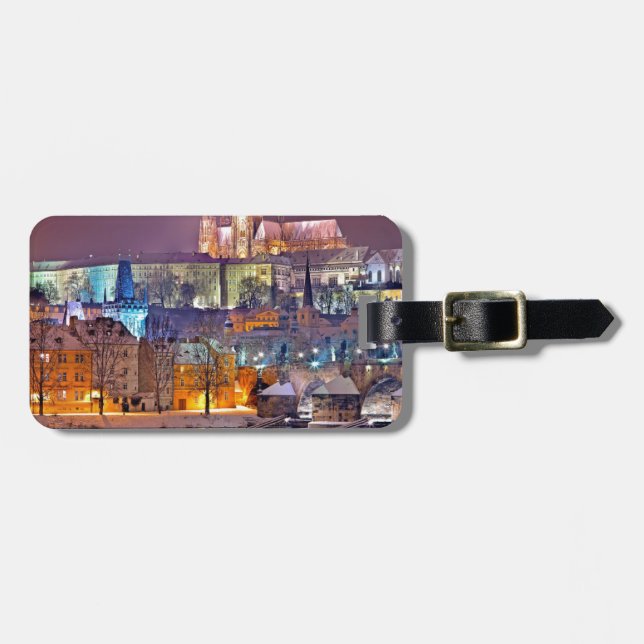 Prague in Winter Luggage Tag (Front Horizontal)