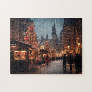 Prague night in Czech Republic Jigsaw Puzzle