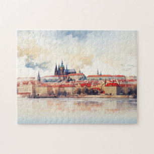 Prague night in Czech Republic Jigsaw Puzzle