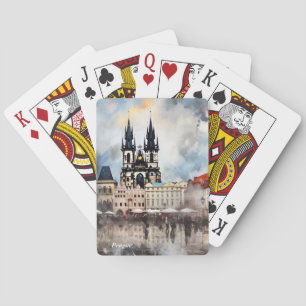 Prague night in Czech Republic Playing Cards
