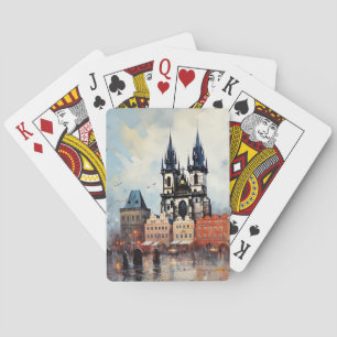Prague night in Czech Republic Playing Cards