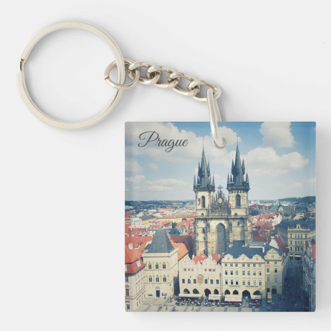 Prague old town square keychain (Front)