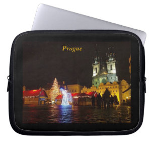 Prague on Christmas Night Laptop Sleeve