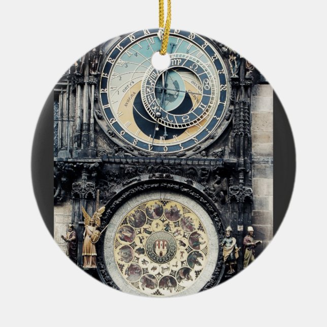 Prague Orloj Ceramic Ornament (Front)