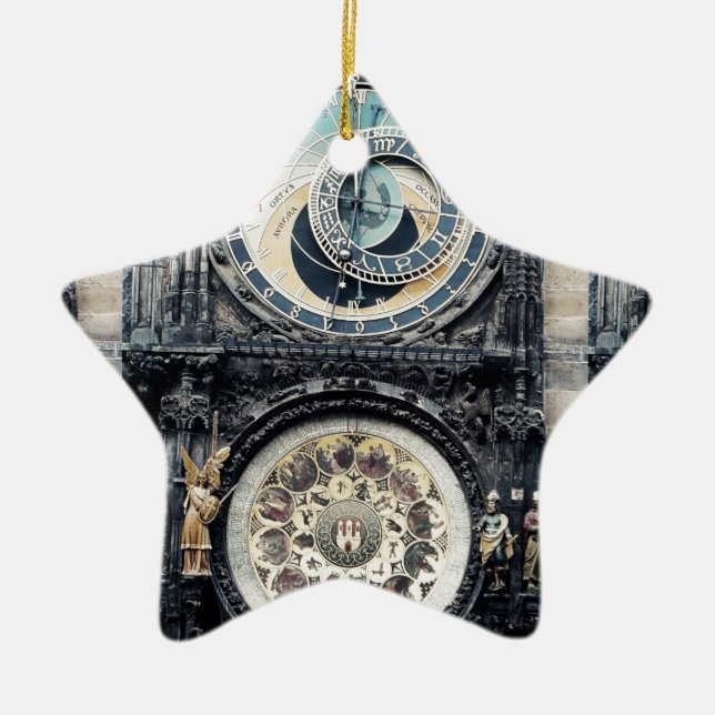 Prague Orloj Ceramic Ornament (Front)