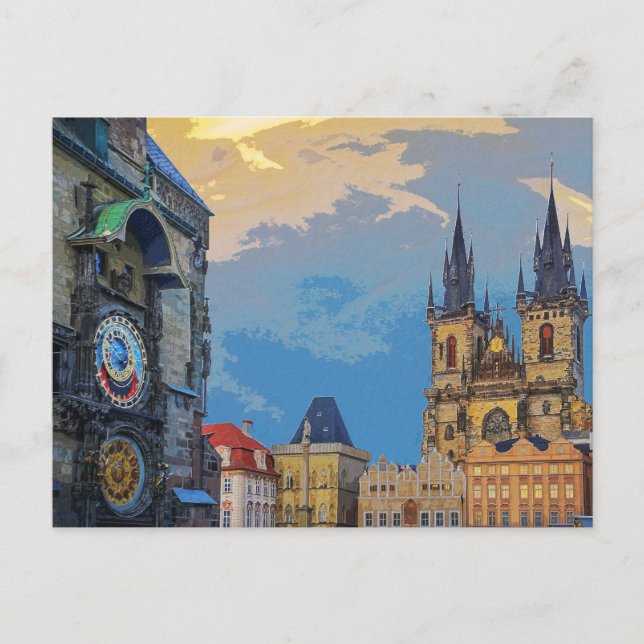 Prague Own Town Astronomical Clock Architecture Co Postcard (Front)