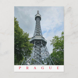 Prague Petrin tower view postcard