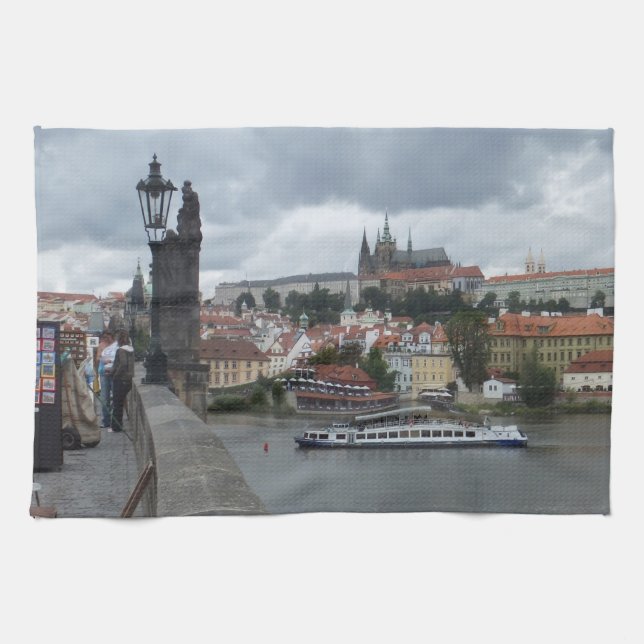 Prague / Praha serviettes de cuisine personnalisée (Horizontal)