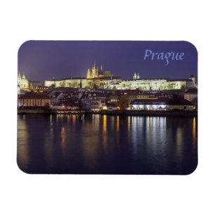 Prague River and castle view souvenir photo Magnet