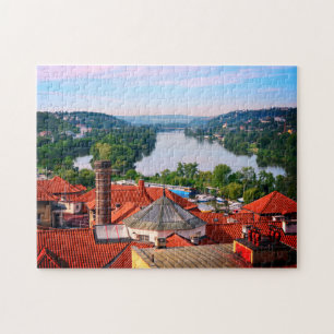 Prague Rooftops, Vltava River from Vyšehrad /Czech Jigsaw Puzzle