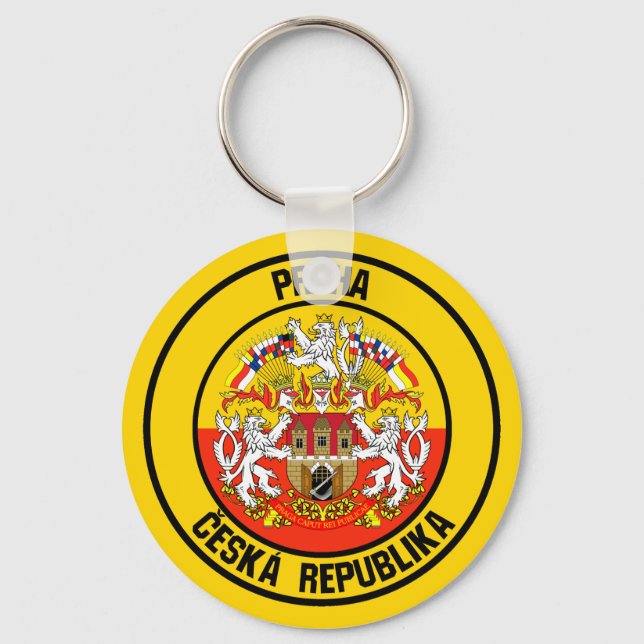 Prague Round Emblem Keychain (Front)