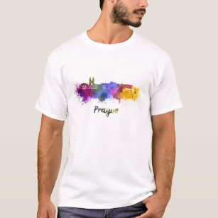 Prague skyline in watercolor T-Shirt