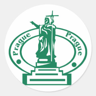 Prague Stamp Classic Round Sticker