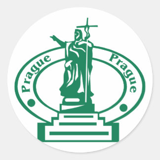 Prague Stamp Classic Round Sticker