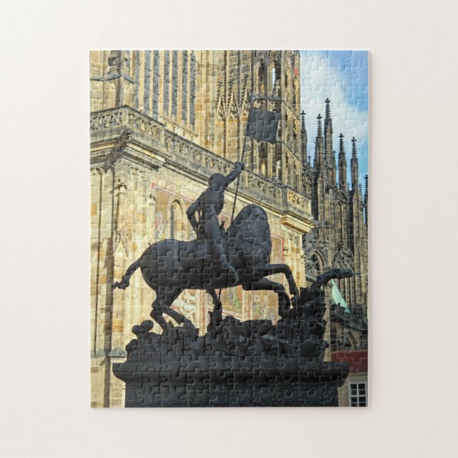 Prague statue 252-pc jigsaw puzzle (Vertical)