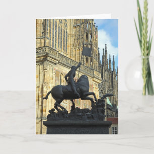 Prague statue card
