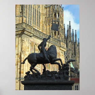 Prague statue poster