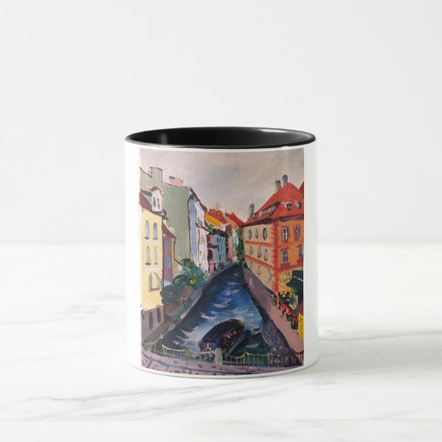 Prague, street, view from Charles Bridge Mug (Center)