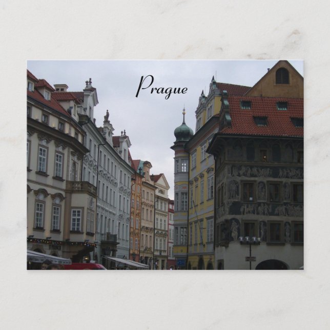 prague streets postcard (Front)