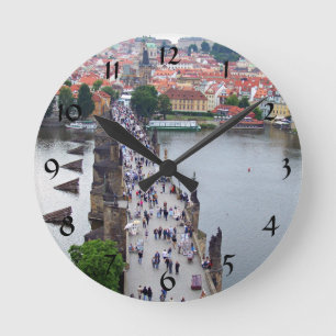 Prague View Round Clock