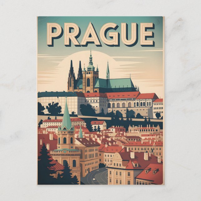 Prague vintage postcard (Front)