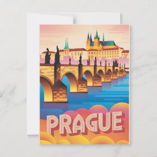 Prague vintage  postcard