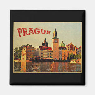 Prague Vintage Travel Magnet