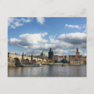 Prague Vintage Travel Tourism Ad Postcard