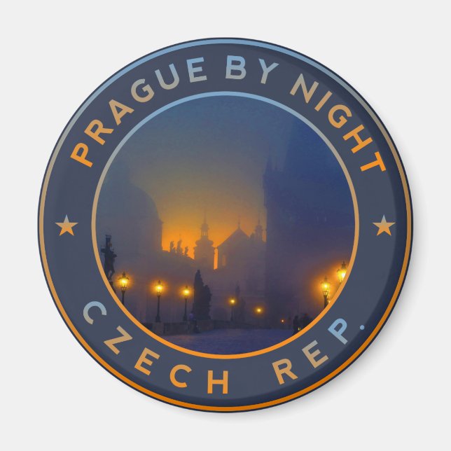 Praha by Night, Prague Magnet (Front)