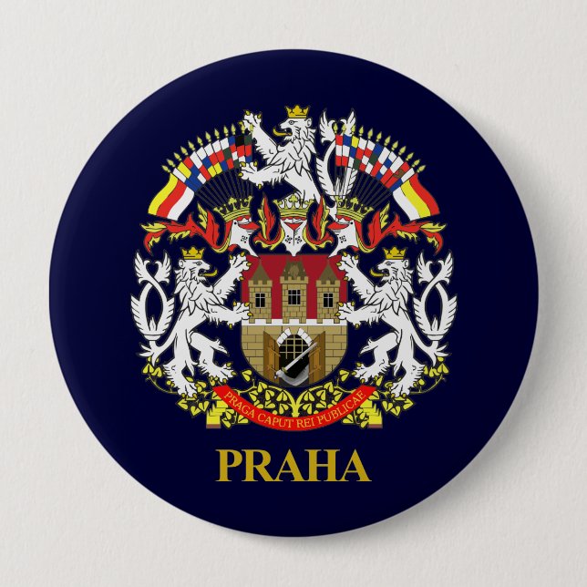 Praha (Prague) 4 Inch Round Button (Front)