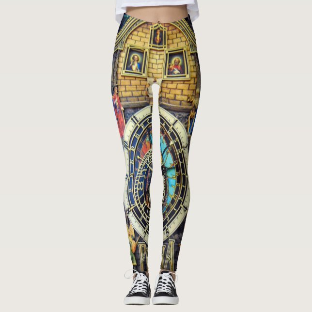 PRAHA PRAGUE ASTRONOMICAL CLOCK LEGGINGS (Front)