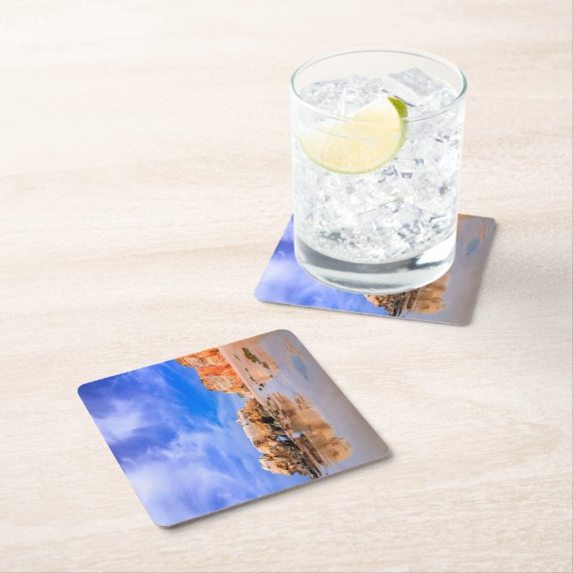 Praia da rocha Portugal Square Paper Coaster (Insitu)