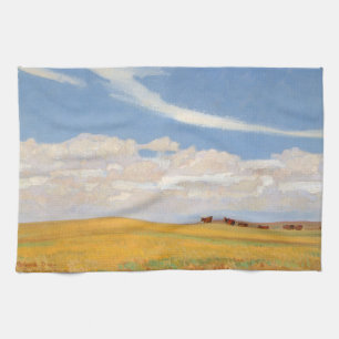 Prairie After Storm by Maynard Dixon, Vintage Art Kitchen Towel