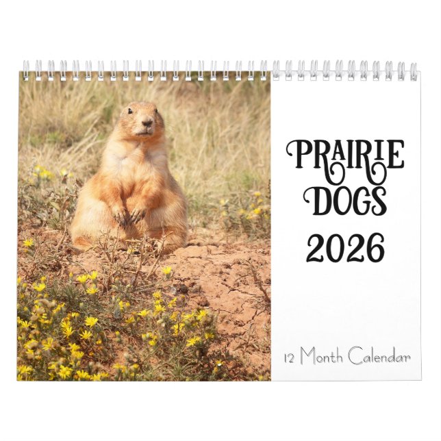 Prairie Dog 2026 12 Month Calendar (Cover)
