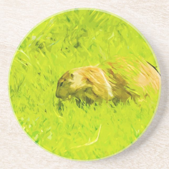 Prairie Dog Abstract Impressionism Coaster (Front)