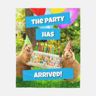 Prairie Dog Birthday Party Fleece Blanket