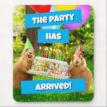 Prairie Dog Birthday Party Mouse Pad<br><div class="desc">The party has arrived! | Avanti,  the Global Humour Brand™ has been entertaining the world with its Feel Good Funny greeting cards for over 40 years. Our characters live life to the fullest and celebrate the humour in everyday life.</div>
