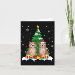 Prairie Dog Christmas Tree Lights Santa Reindeer X Card