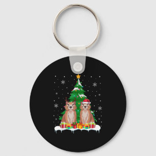 Prairie Dog Christmas Tree Lights Santa Reindeer X Keychain