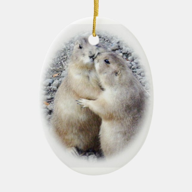 Prairie Dog Kiss Ornament (Front)