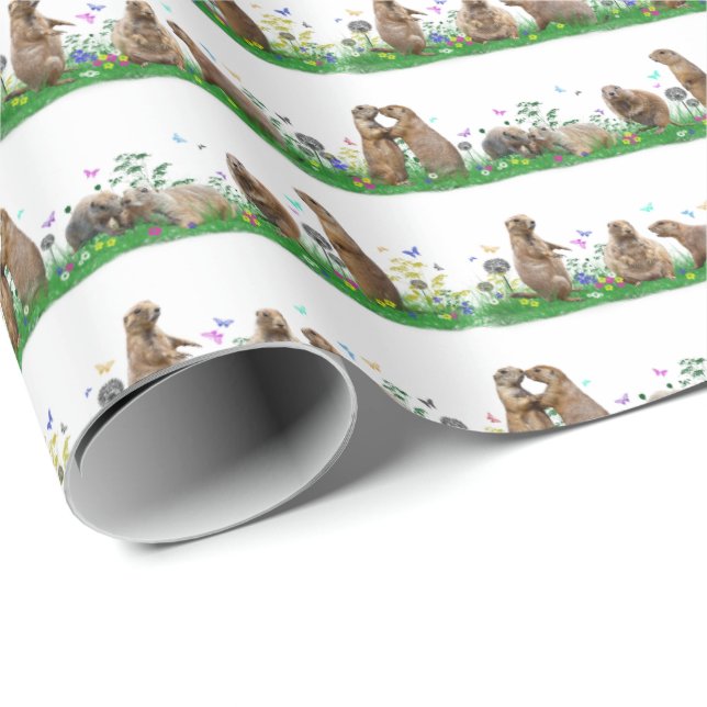 Prairie Dog Meadow Wrapping Paper (choose colour) (Roll Corner)