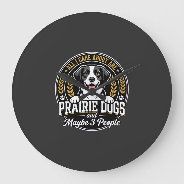 Prairie Dogs Maybe 3 People Design Large Clock (Front)