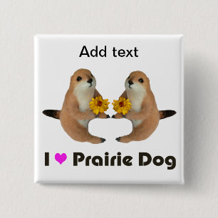 prairie dog's stuffed toy 2 inch square button