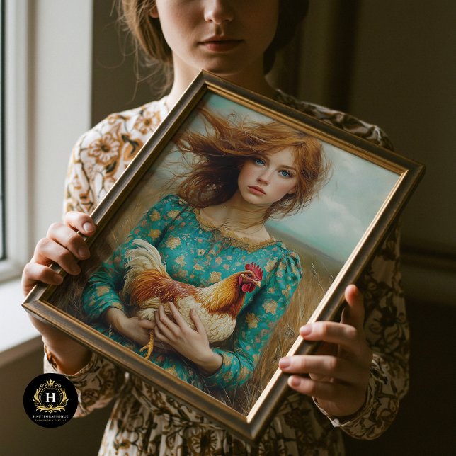 Prairie Girl with Chicken Decoupage Tissue Paper (Creator Uploaded)