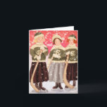 Prairie Girls in Winter 3 Holiday Card<br><div class="desc">Canadian women have always been hearty! This illustration was inspired by a vintage photo in the University of Regina (Canada) Archives of the women’s hockey team of 1925, back when the school was Regina College. The skirts were real, and the sweaters likely wool and itchy, but I love them anyway!...</div>