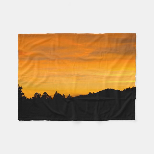 Prairie Hills Sunset Photograph Living Room Accent Fleece Blanket (Front (Horizontal))