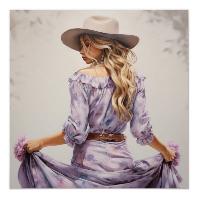  Prairie Lilac: Cowgirl Wall Art (Front)