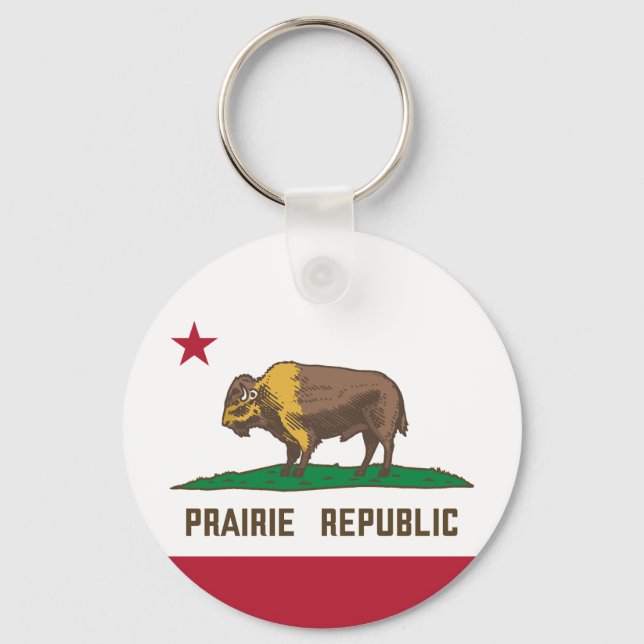 Prairie Republic Bison Flag Great Plains Keychain (Front)
